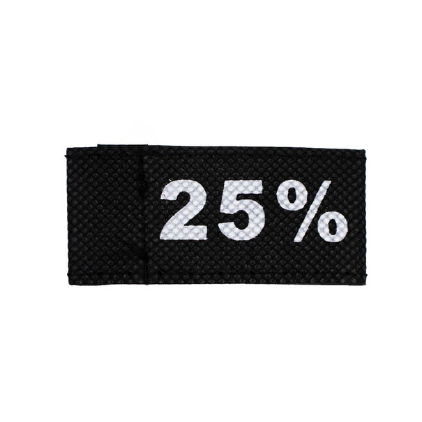 Levering uit voorraad 50x Kledinglabel 3x6cm - 25% zwart