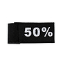 50x Kledinglabel 3x6cm - 50% zwart