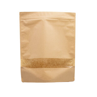 100x Stazakken met Venster Bruin 25x34cm