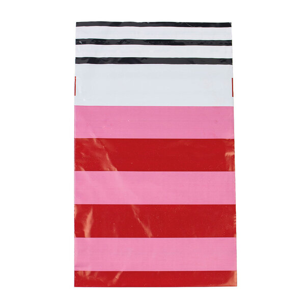 Levering uit voorraad 100x verzendzakken Stripes Pink Small
