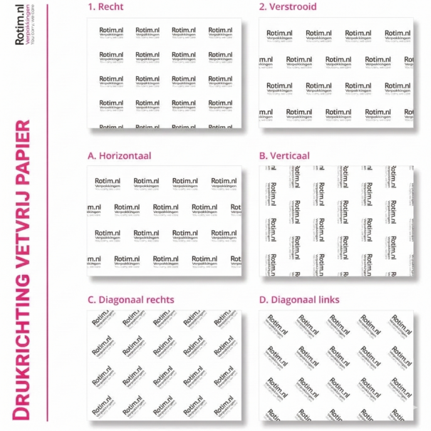 Levertijd ca. 2 weken Vetvrij papier bedrukken 20x20cm 1 kleur