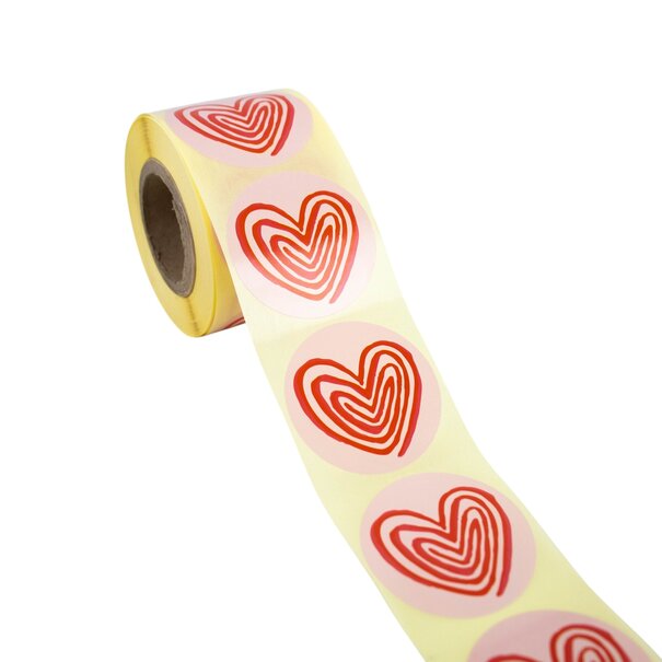 Levering uit voorraad 500x sticker 'Line heart' 50mm