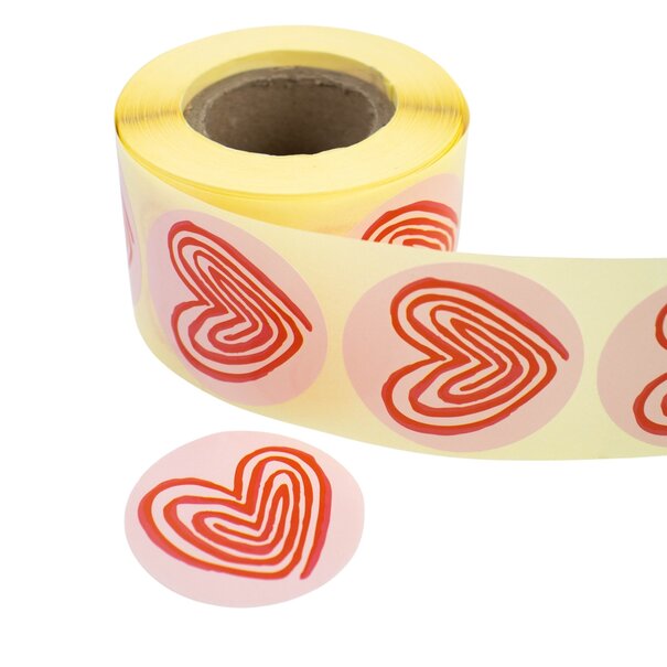 Levering uit voorraad 500x sticker 'Line heart' 50mm
