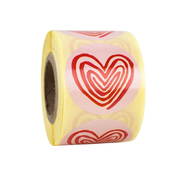 Levering uit voorraad 500x sticker 'Line heart' 50mm