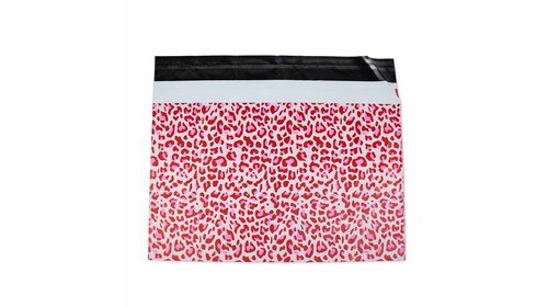 100x verzendzakken Leopard Pink Large