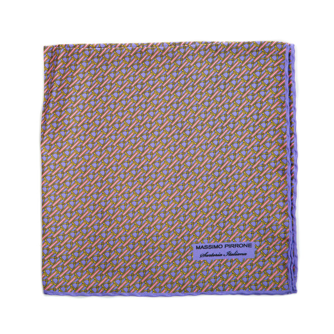 Silk Pocket Square hand rolled & stitched edges