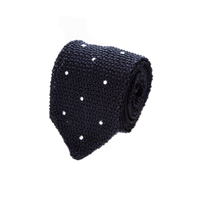 3 FOLD POLKA DOT UNLINED  - KNITTED SILK