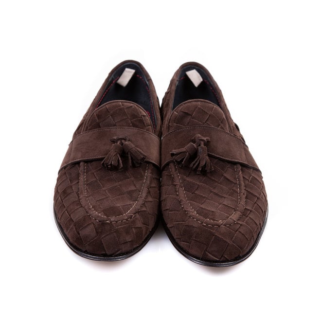 HANDMADE LOAFERS/MOCCASINO INTRECCIO CAMOSCIOHandmade in Italy