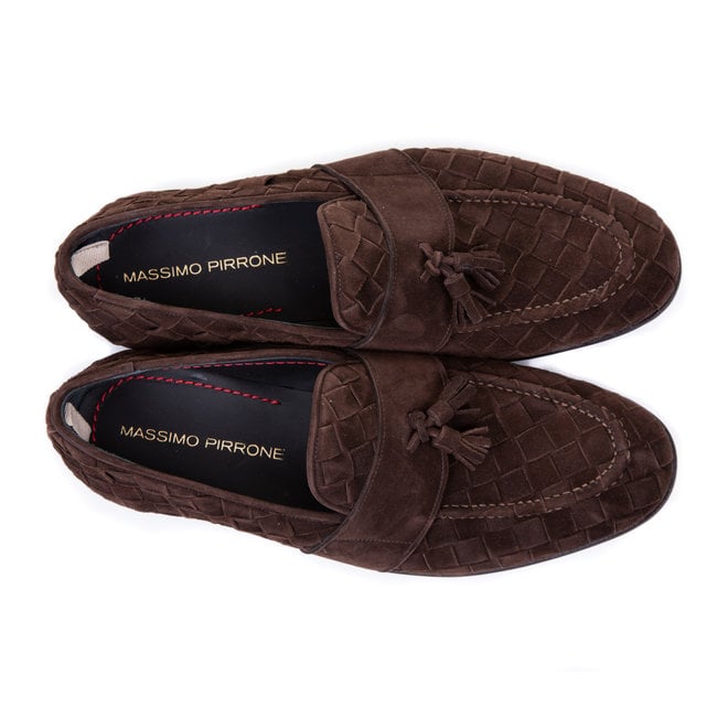 HANDMADE LOAFERS/MOCCASINO INTRECCIO CAMOSCIOHandmade in Italy