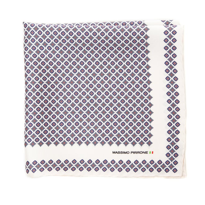 Silk Pocket Square hand rolled & stitched edges