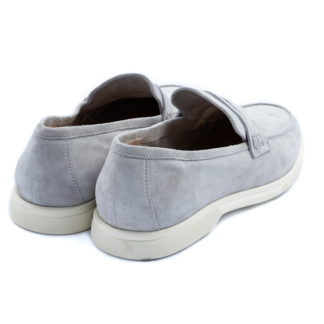 Moccasino unlined  suede light grey  - made in italy