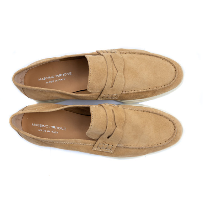 Moccasino unlined  suede miele Calabria  - made in italy