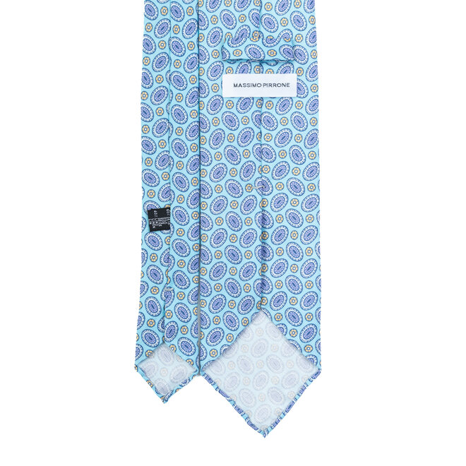 3 FOLD TIE UNLINED  - PURE SILK - BLU TIFFANY