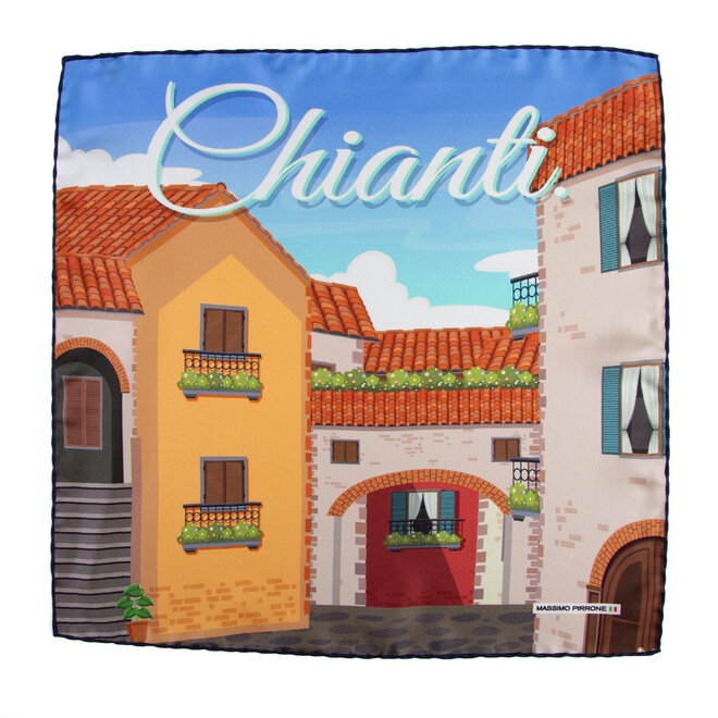 Silk Pocket Square Chianti  hand  stitched edges