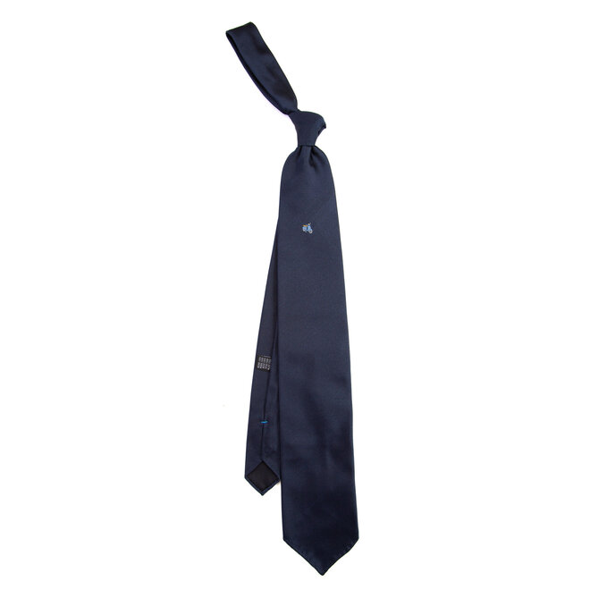 3 FOLD TIE UNLINED  - OLD VESPA PX BLU  -  PURE SILK