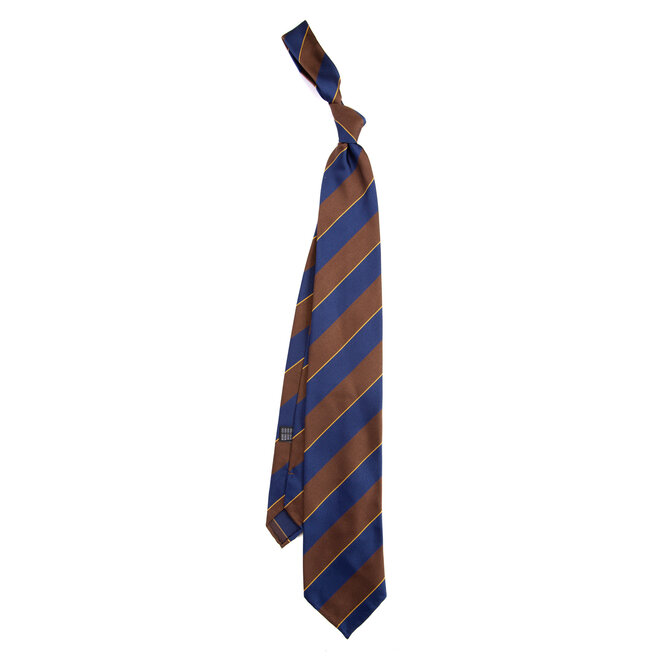 3 FOLD TIE UNLINED  - REGIMENTAL  -  PURE SILK