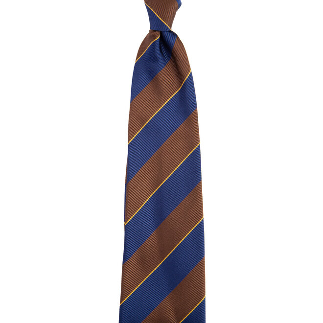 3 FOLD TIE UNLINED  - REGIMENTAL  -  PURE SILK