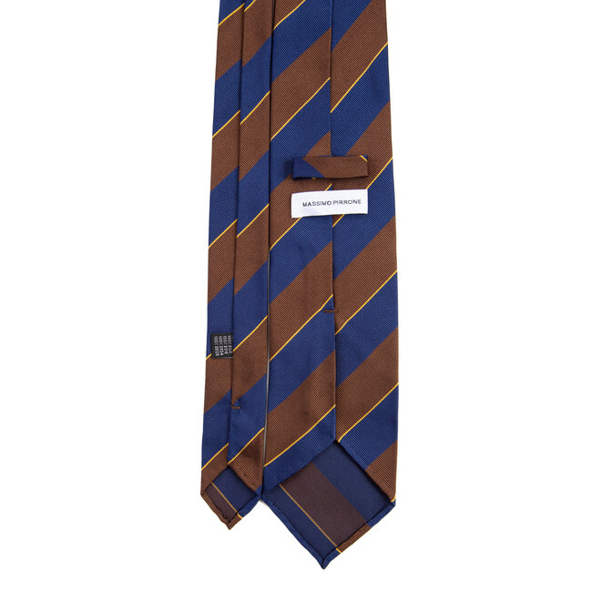 3 FOLD TIE UNLINED  - REGIMENTAL  -  PURE SILK