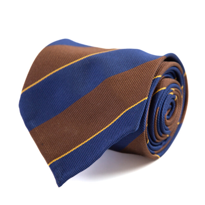 3 FOLD TIE UNLINED  - REGIMENTAL  -  PURE SILK