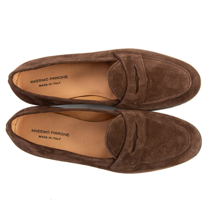Shoes Penny Loafer - Color moro/brown  suede  - Iconic Giulio  - Made in Italy