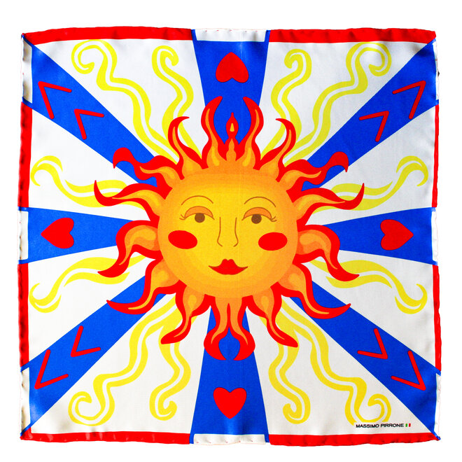 Silk Pocket Square  la grande bellezza  hand  stitched edges