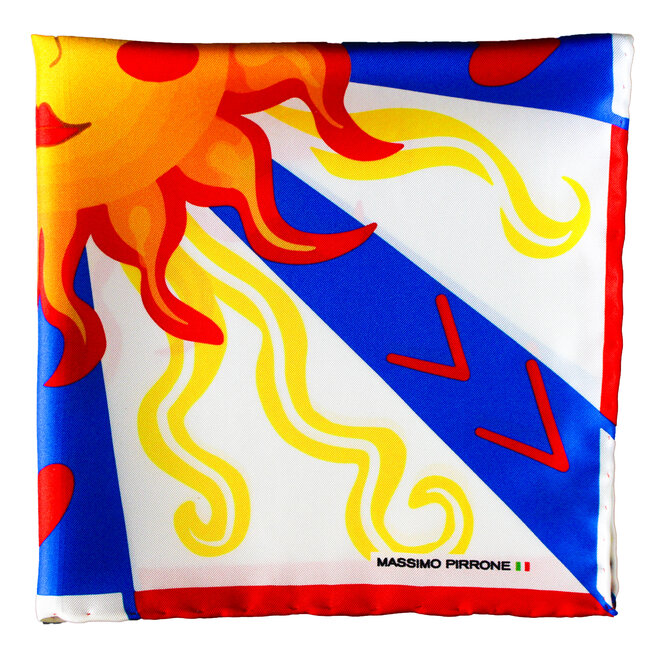 Silk Pocket Square  la grande bellezza  hand  stitched edges
