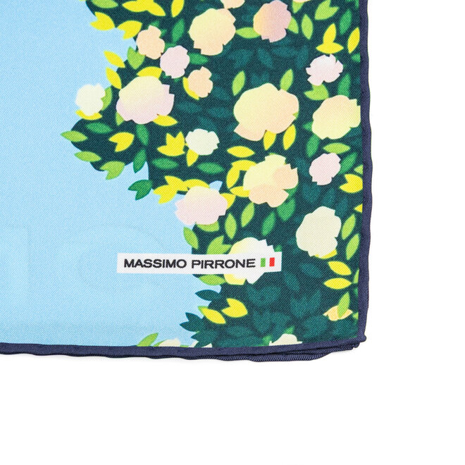 Silk Pocket Square Firenze  hand  stitched edges