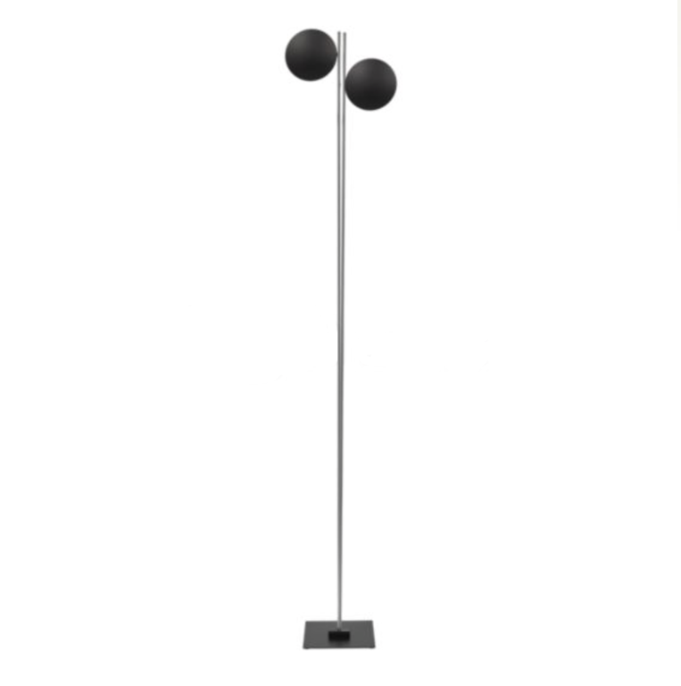 Catellani & Smith LEDERAM F2 / standing lamp / black discs / satin rods / black base/cable/dimmer / 2x17W LED module