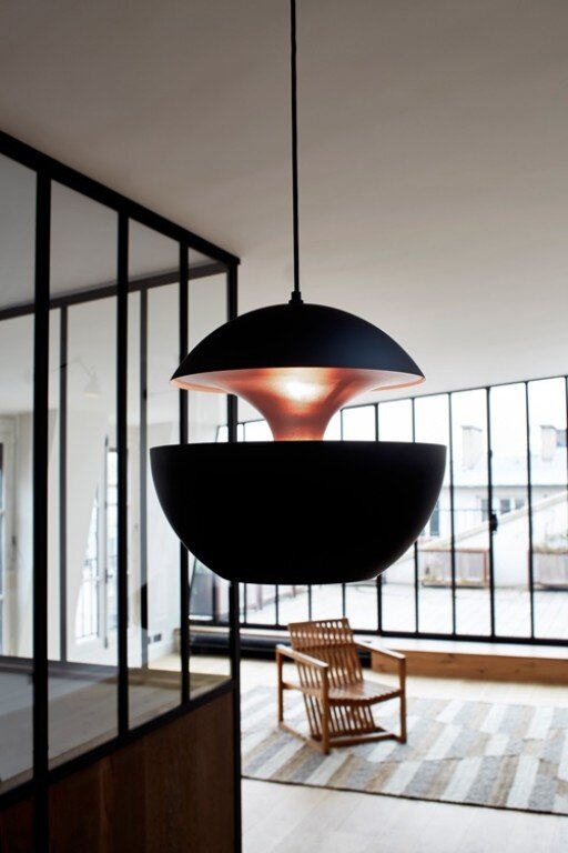 DCW editions Pendant lamp - aluminium - white and copper inside - Ø350mm - 5m cable