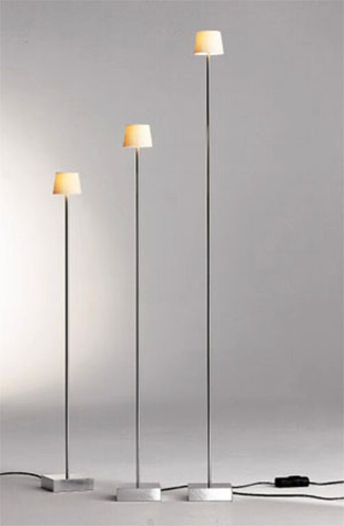 Anta Cut, vloerlamp 120 cm alu/ transparant/ dimtrafo