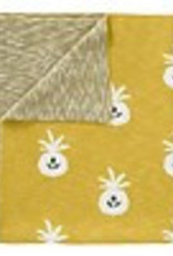 Decke "Ananas Senf" aus Biobaumwolle