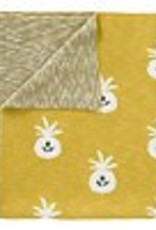 FRESK Blanket "Pineapple mustard" from organic cotton