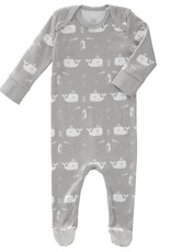 FRESK Baby Pyjama "Whale"  en gris en coton biologique