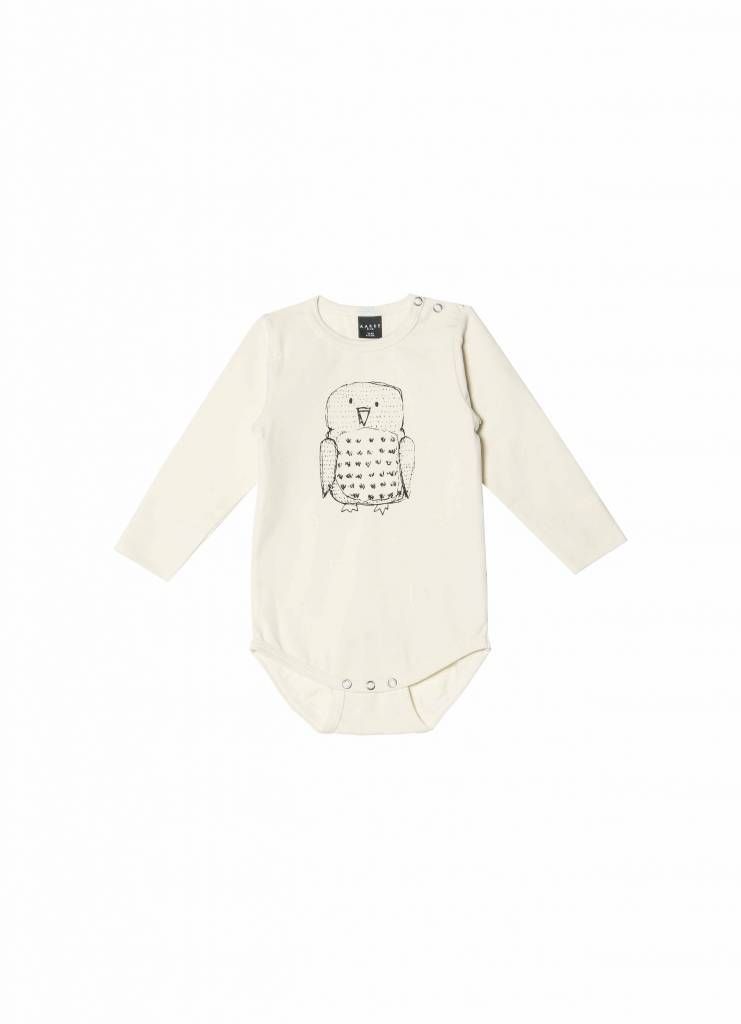 Baby Body Owl aus Biobaumwolle crèmefarben