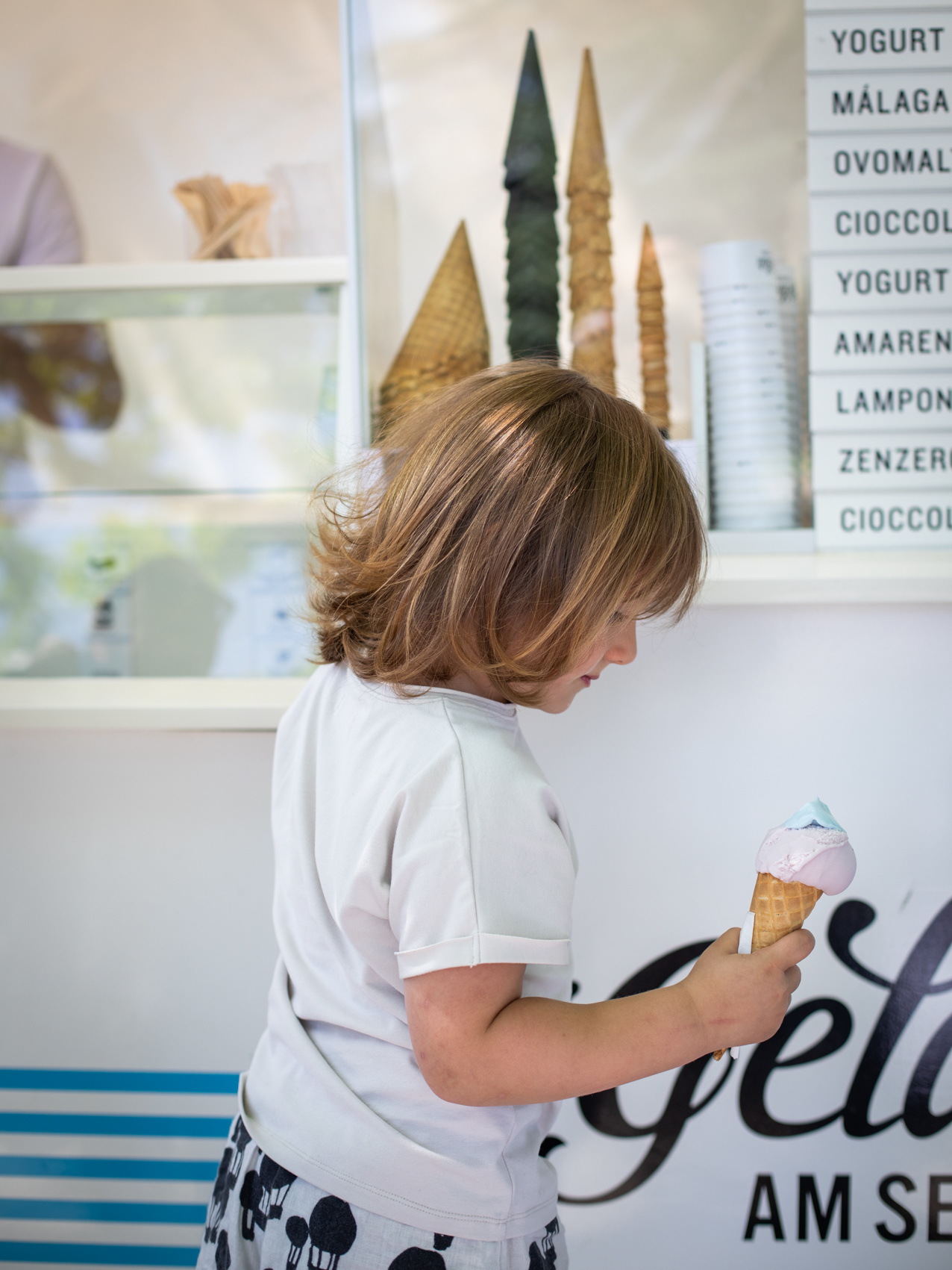 Oversized t-shirt pour enfants gris/blanc