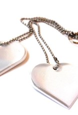 LIFESAVER Jewellery Reflector with two hearts white