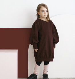 Kids longsleeve dress Tile melange with puffy sleeves