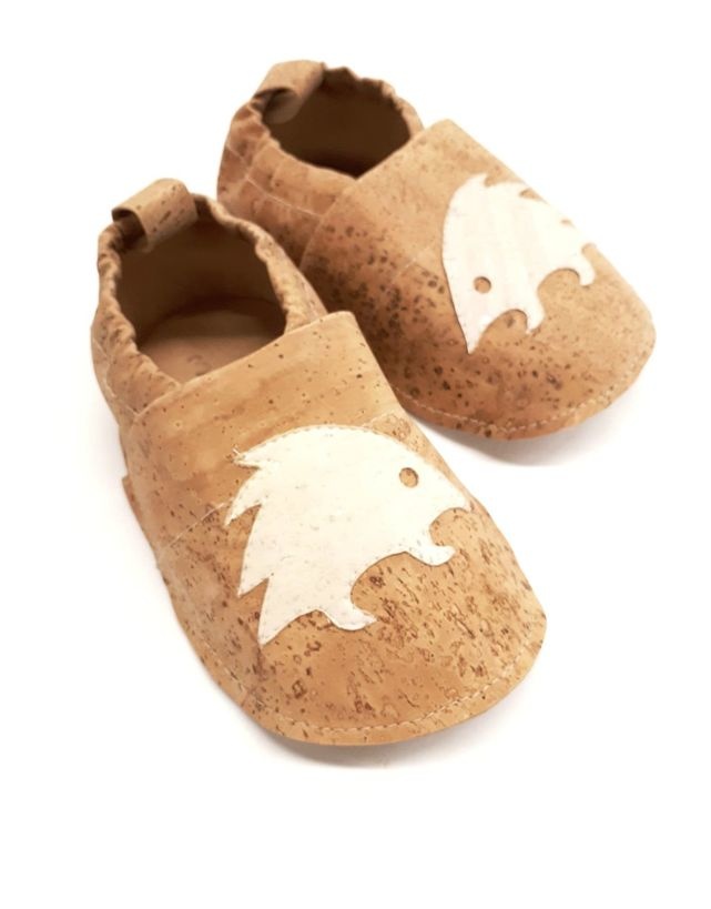Kids Slippers "Hedgehog"  made of vegan corc fabric