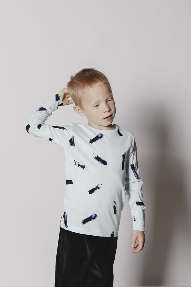 Pyjama t-shirt "Blue Minerals" of recycled materials