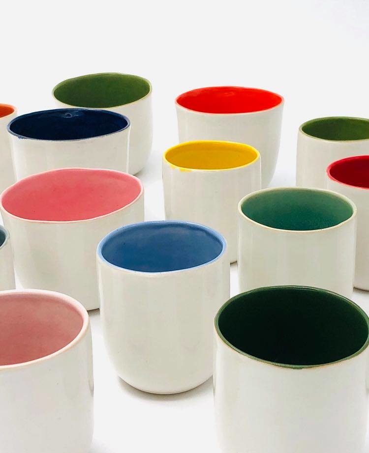 Set de tasses "Pastilli" blanc/couleur