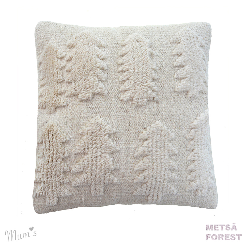MUM'S Wool pillow case "Winter Forest" white 45x45 cm