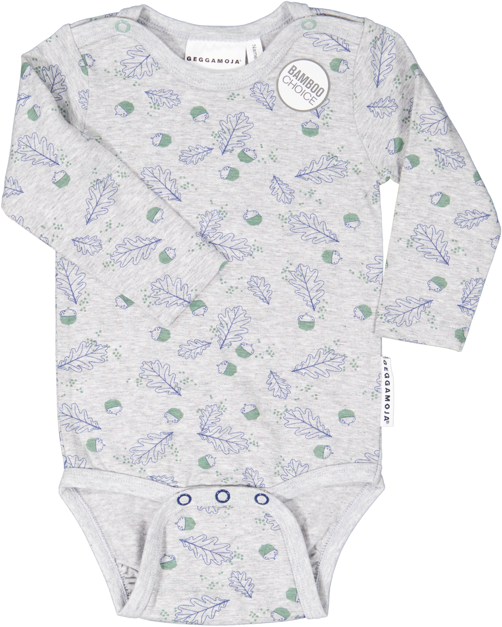 Bamboo baby body "Grey Mel Oak"