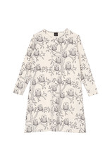 Nightgown "Owl" white/black