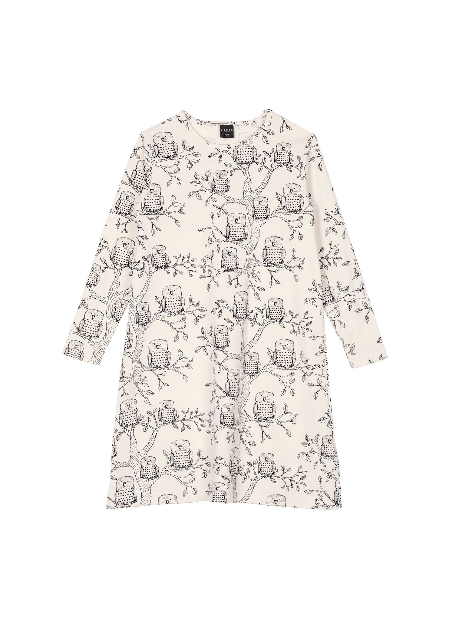 AARRE Nightgown "Owl" white/black