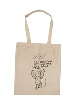 CUP OF THERAPY Tote bag ecru colour "NeverLeaveYourBuddy"