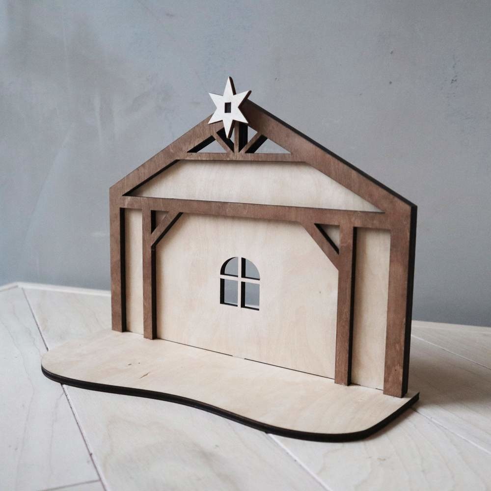 PAPURINO Wooden Christmas Crip