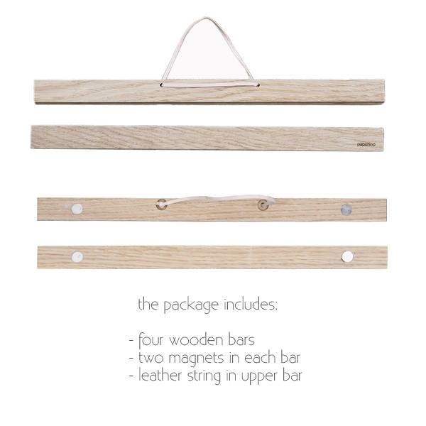 PAPURINO Magnetic poster bar 31 cm in oak/birch