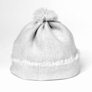 KNITWORKS Baby Beanie-Mütze hellgrau aus feiner Merinowolle