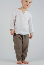Pantalon en lin pour enfants, couleur kaki