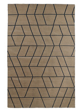 Teppich "Touko / Black on Latte" aus recycelter Baumwolle 90x200x1 cm